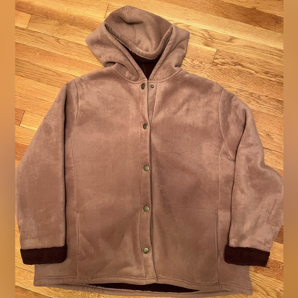 Cuddl Duds Fleecewear Bonded Sherpa Snap Front Jacket Size 2x